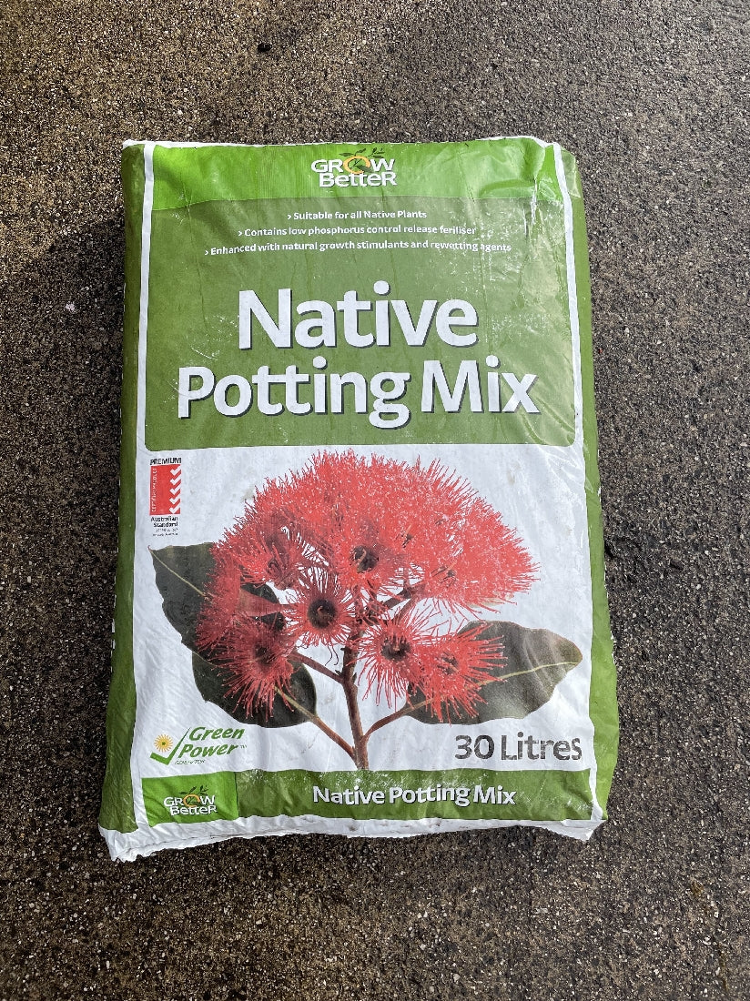 GROW BETTER NATIVE POTTING MIX 30 L Poyntons Nursery
