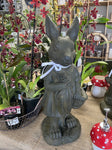 FIGURINE MRS RABBIT MEDIUM RUSTED IRON FINISH 