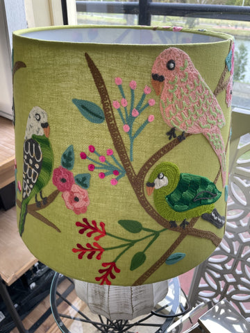 TAPERED SHADE SUMMER BIRDS GREEN 30X40X30CM