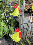 GLASS ROOSTER SOLAR LIGHT ON STAKE 