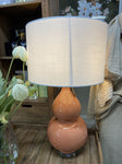 DARCY LAMP WALNUT/WHITE SHADE