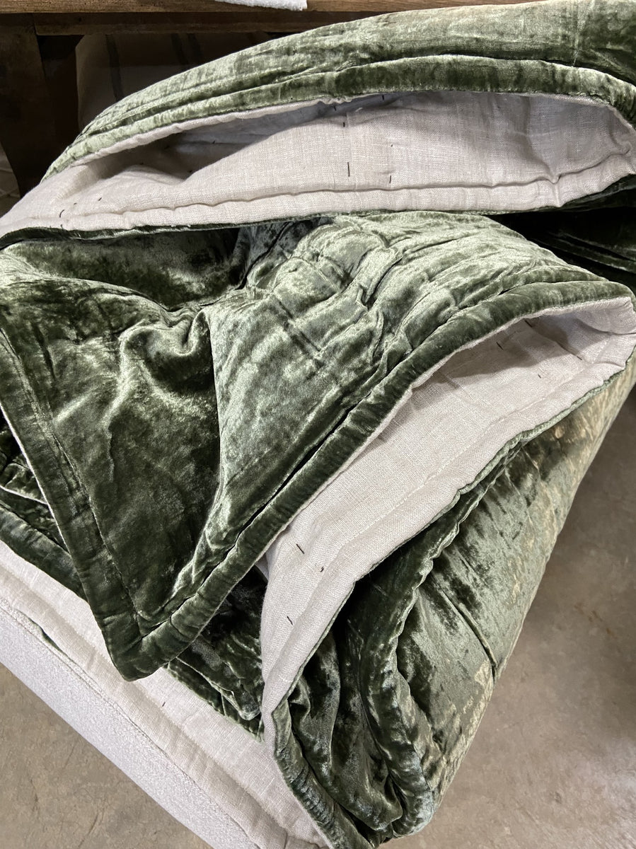 Lilibeth Handblock Quilt – Olive Velvet