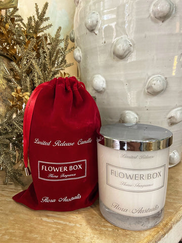 FLOWER BOX FLORA AUSTRALIS LUMINOUS WHITE CANDLE 300G 