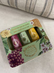 2024 HAND CREAM TIMELESS TIN GIFT SET ALMOND, HONEY, GRAPE 