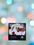 CHERRY ROUND COASTER SET 4