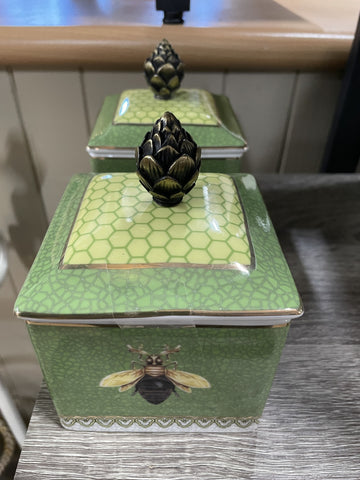 TRINKET BOX BEE GREEN