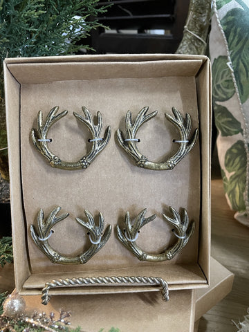 NAPKIN RING ANTLER GOLD SET OF 4 