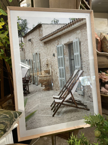 PRINT TUSCAN CHAIRS  IN NATURAL ANGLE FRAME 