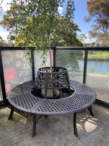 CAST IRON TREE SURROUND BENCH HUMMINGBIRD