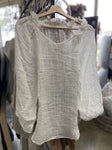 EADIE LULU REVERSIBLE LINEN TOP OFF WHITE S/M 