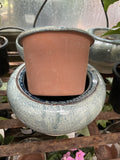 AFRICAN VIOLET POT RETRO BLUE MIST