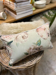 CUSHION WHITE PEONY VELVET 30X50 