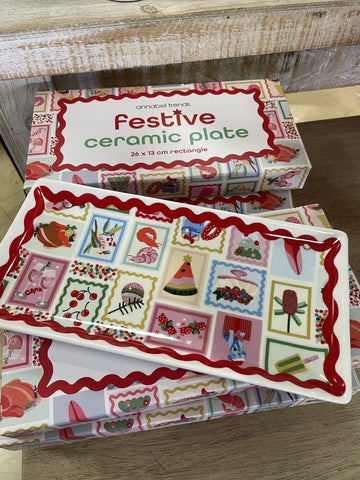 PLATE CHRISTMAS HOLIDAY RECTANGLE