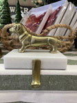 STOCKING HOLDER GOLD DOG 