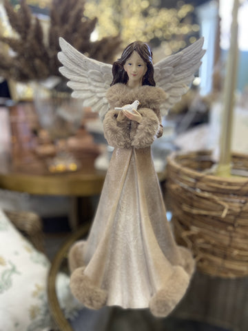 NATURAL CHRISTMAS ANGEL 42CM