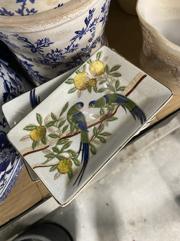 SMALL RECTANGULAR OISEAUX CITRON PLATE