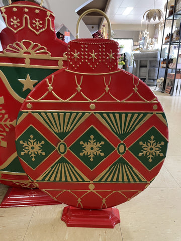 BAUBLE RED & GREEN DECOR LARGE