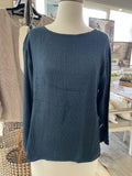 TOP LONG SLEEVE NADIA HESSIAN DARK BLUE