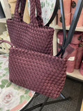 HANDBAG MINI TOTE RIVIERA BURGUNDY 2 PIECE 