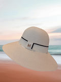 FASHION HAT WHITE WITH BLACK TRIM
