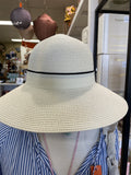 FASHION HAT WHITE WITH BLACK TRIM