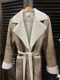 SHEARLING L FAUX COAT BEIGE