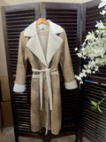 SHEARLING L FAUX COAT BEIGE