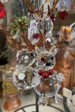 CHRISTMAS REINDEER, SNOWMAN & HOLLY ORNAMENT ASSTD