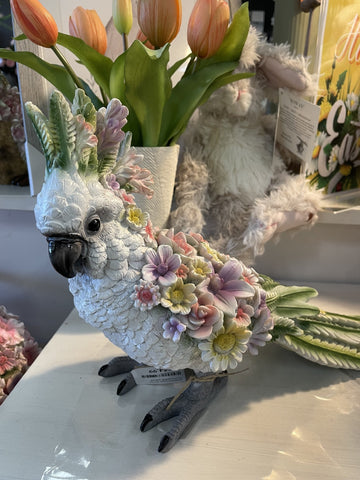 COCKATOO WITH FLOWERS 34CM
