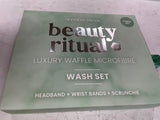 BEAUTY RITUAL LUXURY WAFFLE WASH SET MOSS 