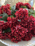 HYDRANGEA STEMS RED 46CM 