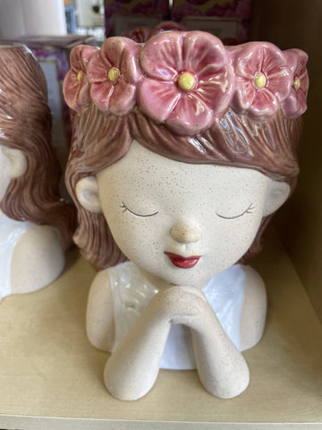 POT FLOWER GIRL 19x19x18cm  ASSORTED