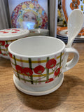 SOUP MUG 3 PIECE TOMATO RED CERAMIC