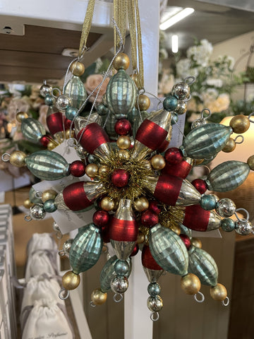 VINTAGE BAUBLE STAR DECORATION