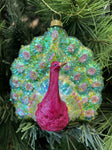 HANGING DECORATION PEACOCK GLITTER