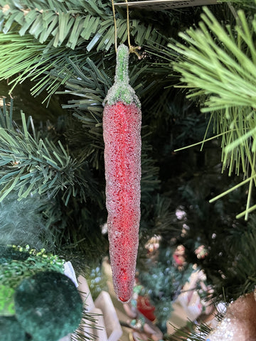  HANGING TREE DECORATION SUGARED CHILLI