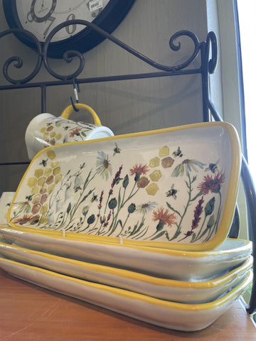 BEE MEADOW PLATTER YELLOW 36X15CM