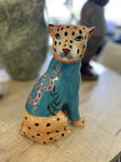PIERSON LEOPARD VASE BLUE 