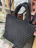 TOTE BAG NEOPRENE BLACK RIVIERA  2 PIECE MINI 