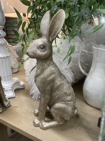 SITTING HARE LARGE CHAMPAGNE 