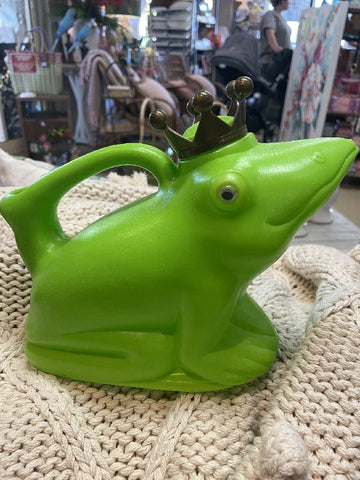 WATERING CAN FROG WITH CROWN