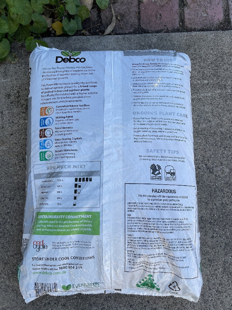 debco potting mix DEBCO POT POWER SUPERIOR POTTING MIX 25 L – Poyntons Nursery