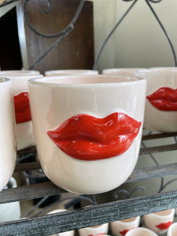 POT RED LIPS CERAMIC SMALL PINK
