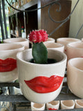 POT RED LIPS CERAMIC SMALL PINK